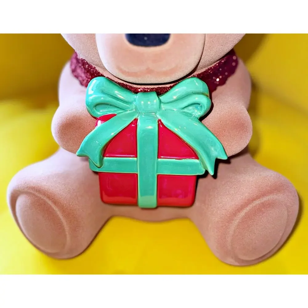 Bath & Body Works Teddy Bear with Present Box 3-Wick Candle Holder Christmas - Picture 3 of 7